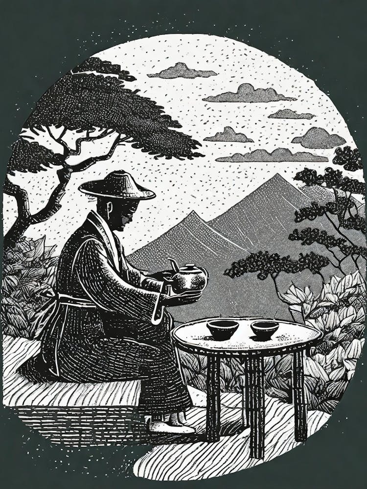 Asian Tea Ceremony Ukiyo-E
