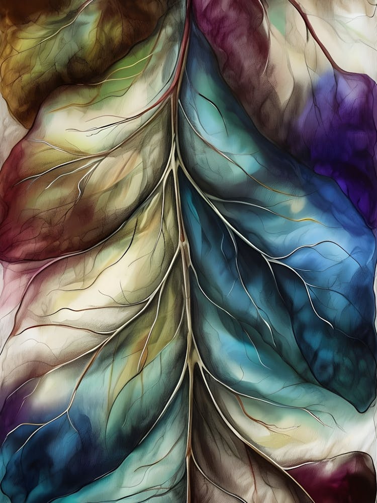 Abstract Leaf Painting