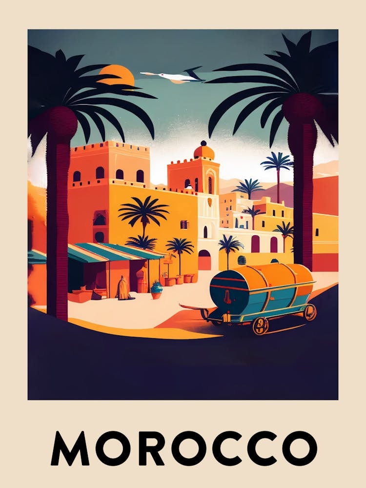 Morocco Vintage Travel Poster