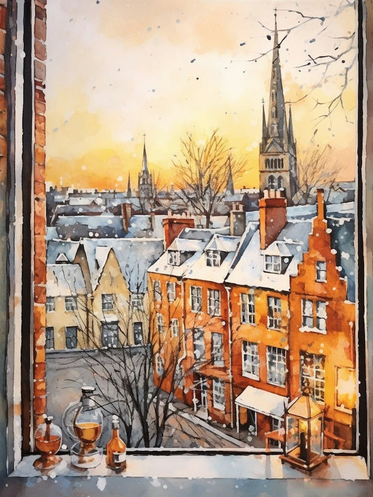 Winter Cityscape Cambridge United Kingdom
