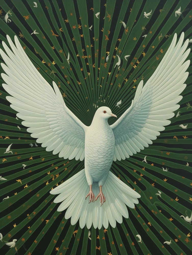 Ohara Koson Inspired Bird Painting Dove 4