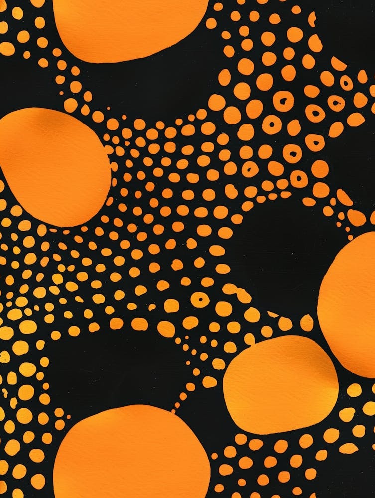 Orange And Black Polka Dots