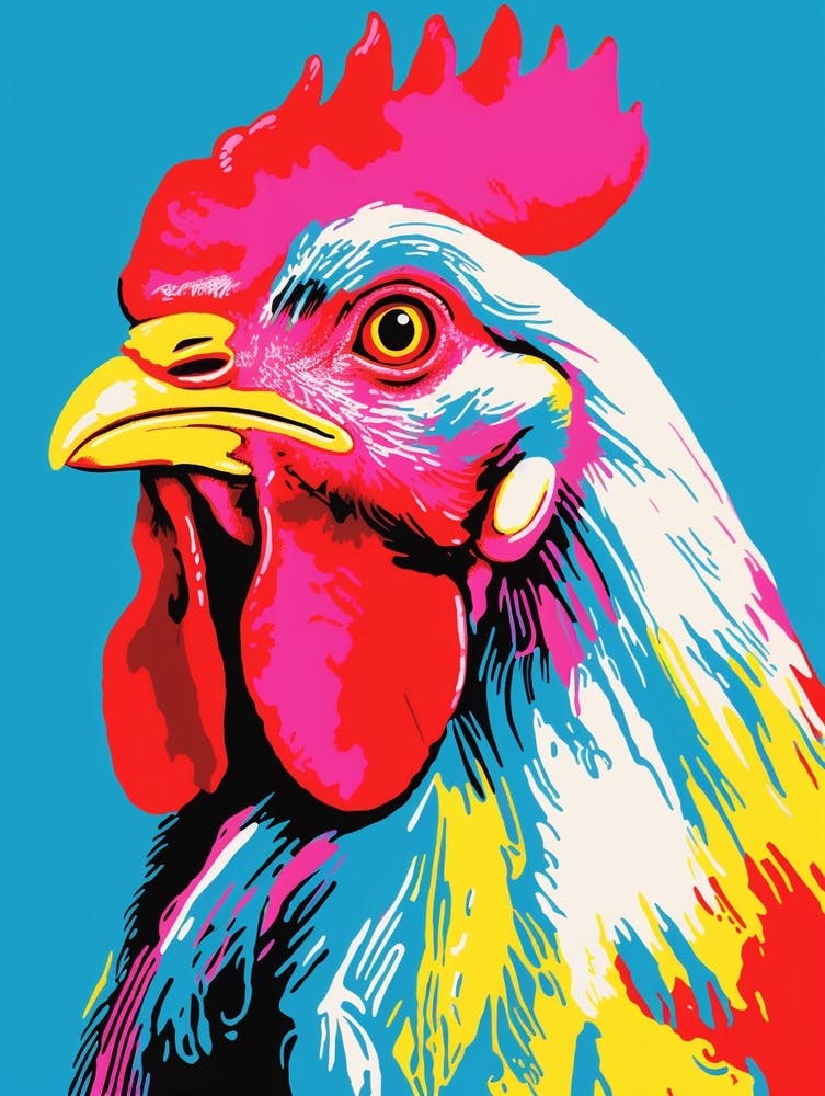 Andy Warhol Style Bird Chicken 6