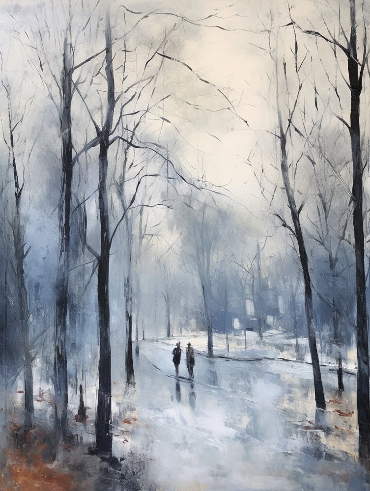 Winter City Park Painting Victoria Park London 3