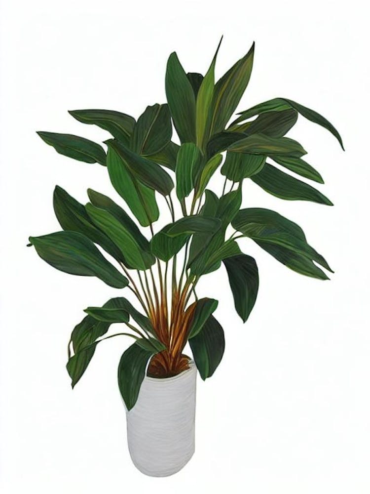 Ti Plant (Cordyline Terminalis) Watercolor