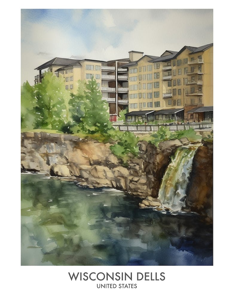 Wisconsin Dells 1 Aquarell-Reiseposter