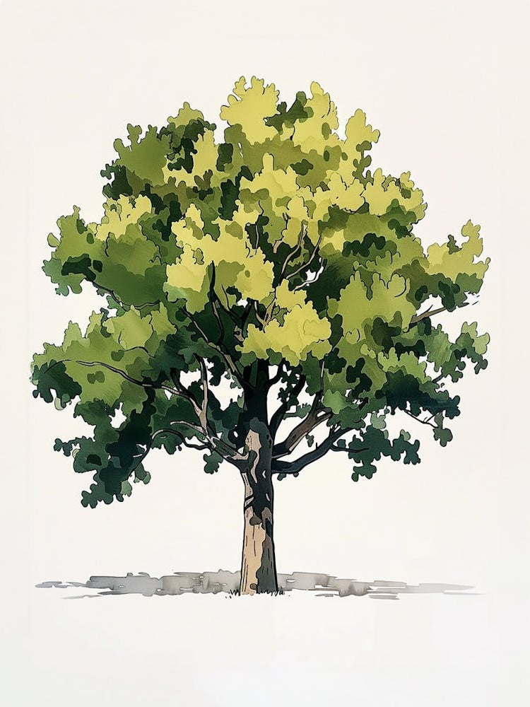 Oak Tree Pixel Illustration 2