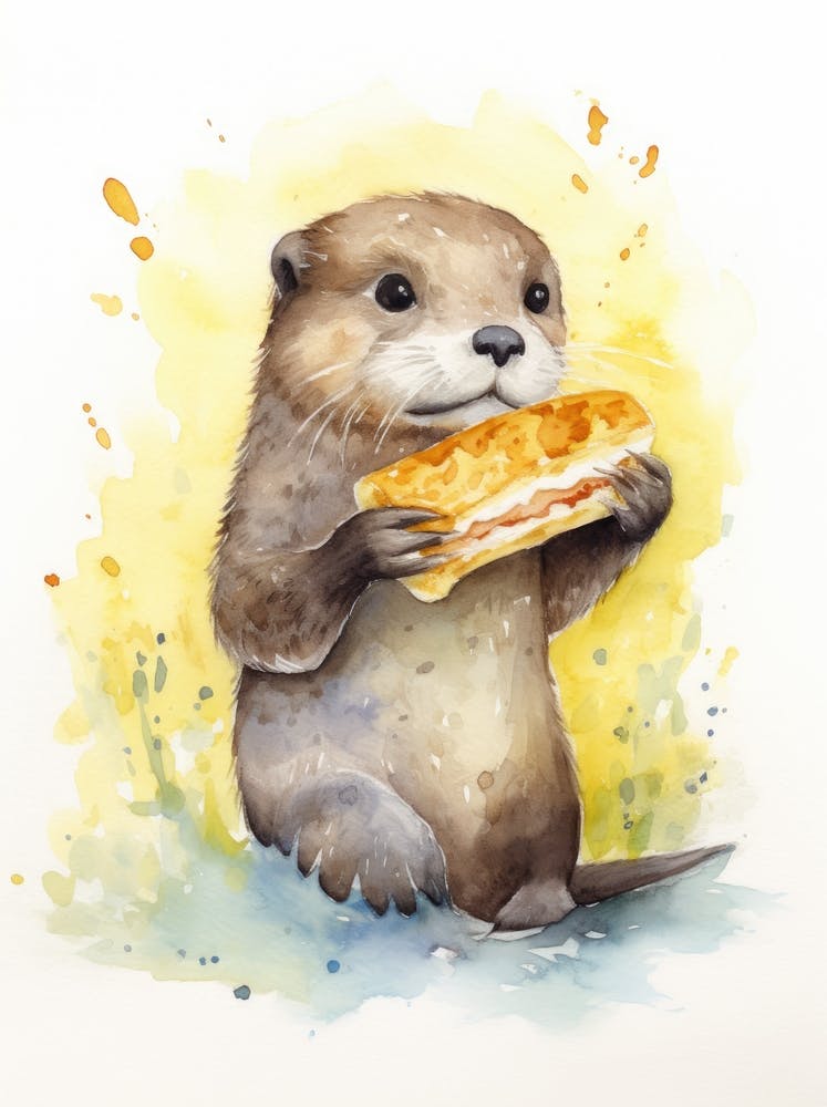 Otter Eating A Sandwich