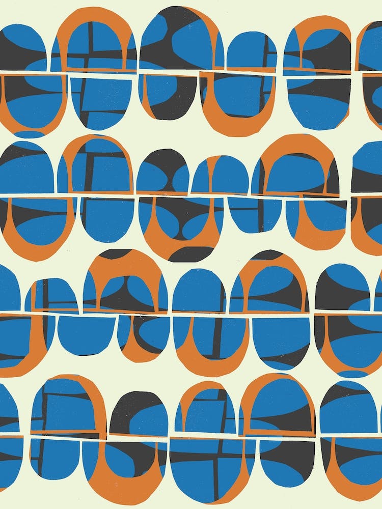 Blue And Black Semicircles