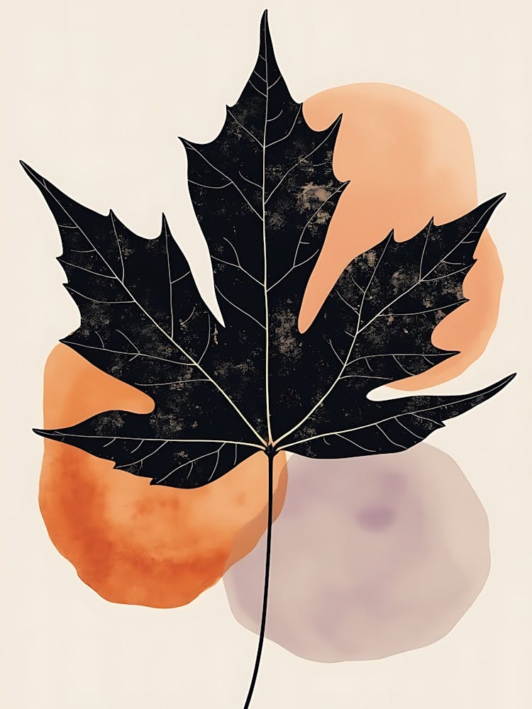 Abstract Leaf Study in Warm Neutral Palette