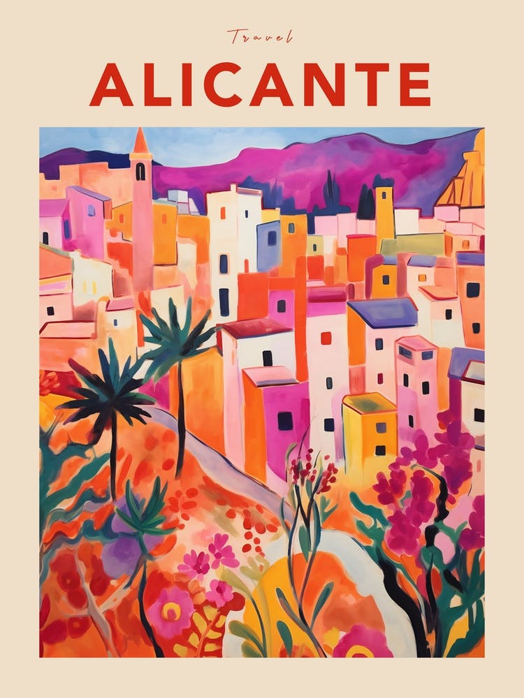 Alicante Spain 3 Fauvist Travel Poster