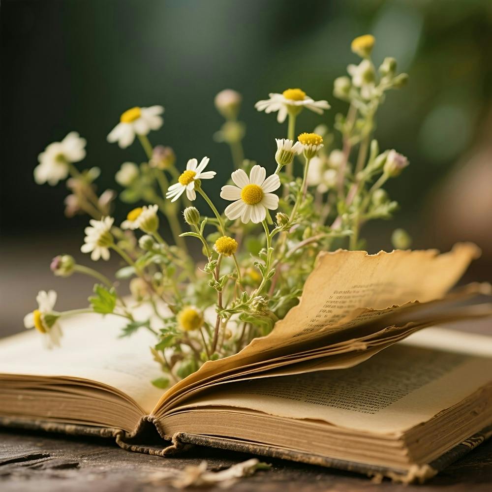 Livre Avec des Fleurs