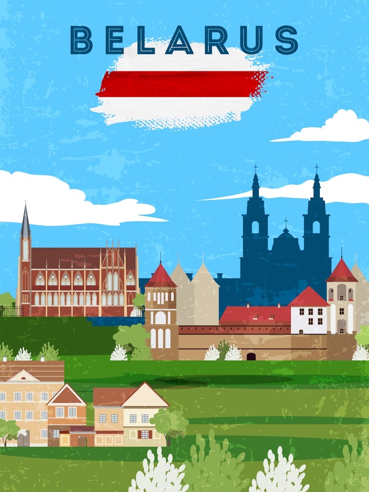 Belarus — Retro travel minimalist art poster 1