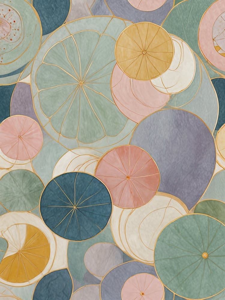 Abstract Pastel Water Lilies