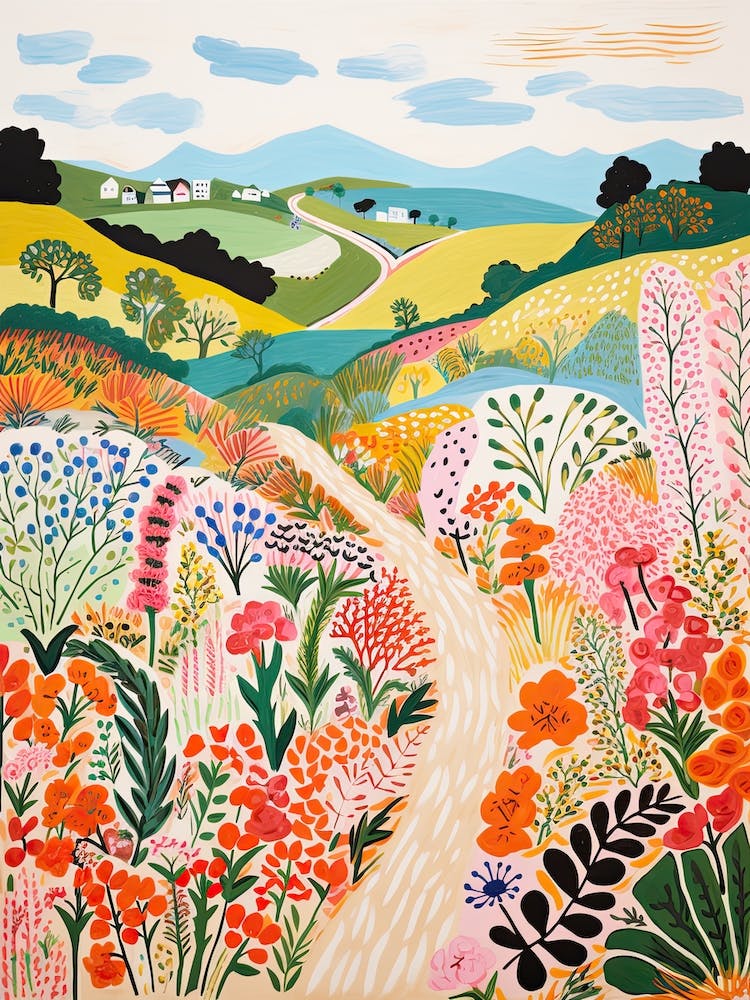 Colourful Countryside Landscape Illustration 2