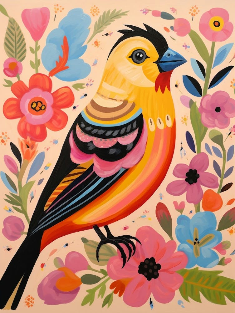 Pink Scandi American Goldfinch 2