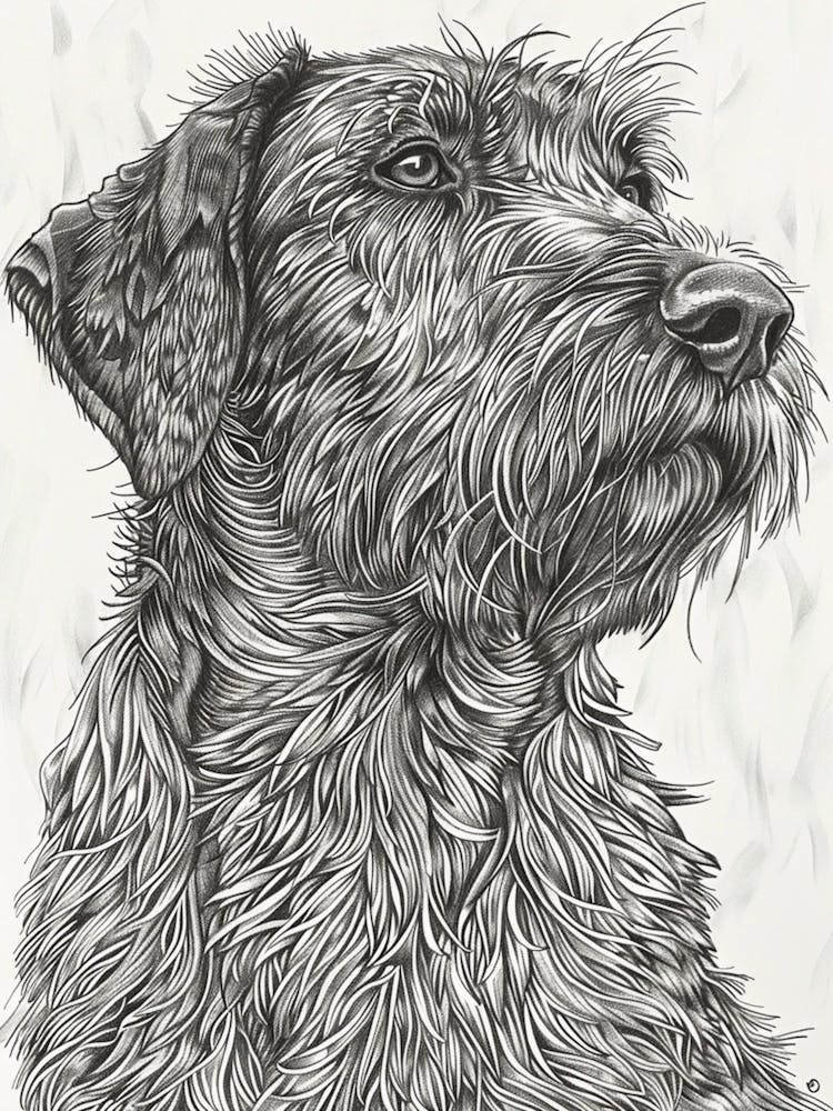 Hairy Dog Line Sketch 4