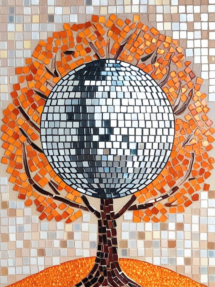 Disco Ball Mosaic Tree