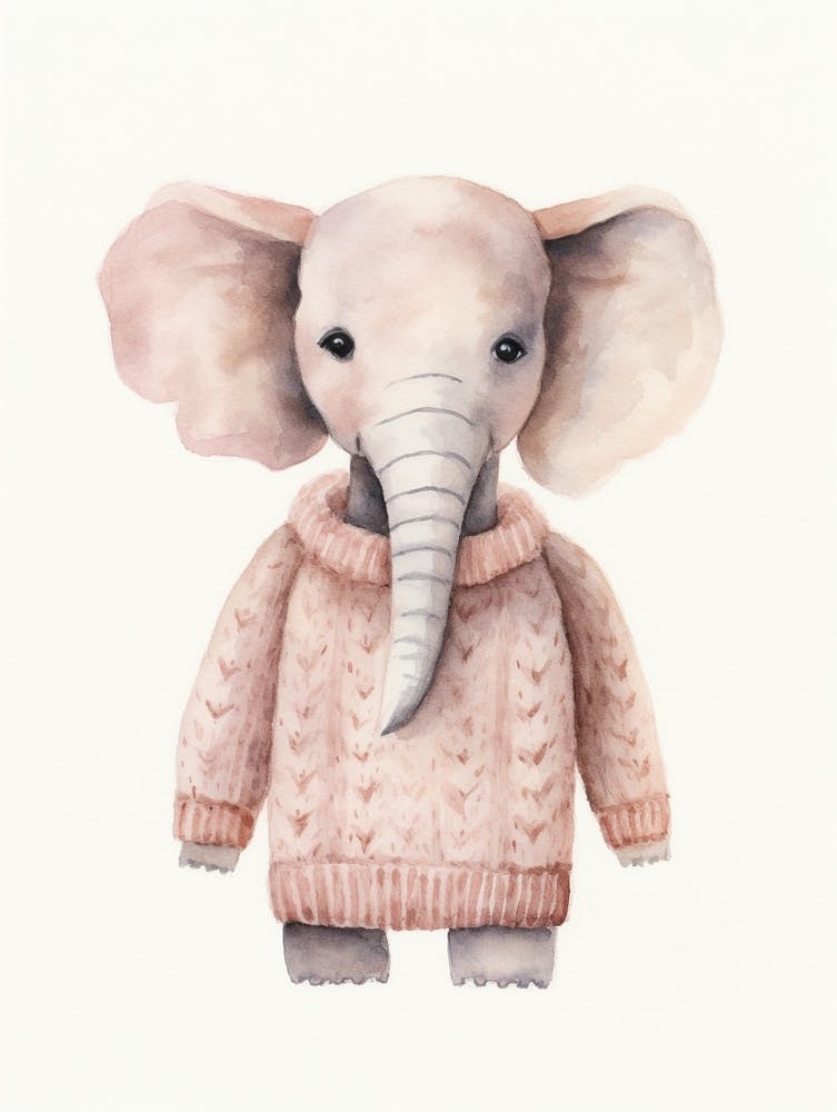 Baby Animal Watercolour Elephant 5