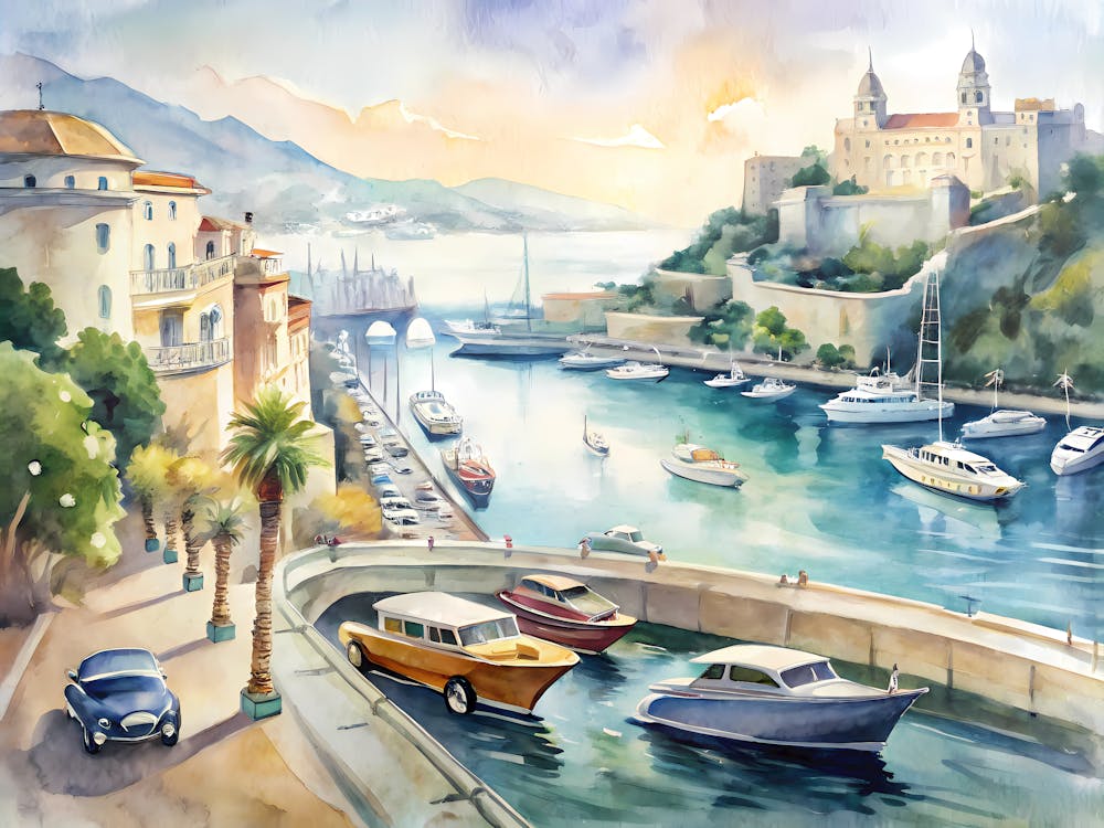 Monaco Monaco A Vintage Illustration