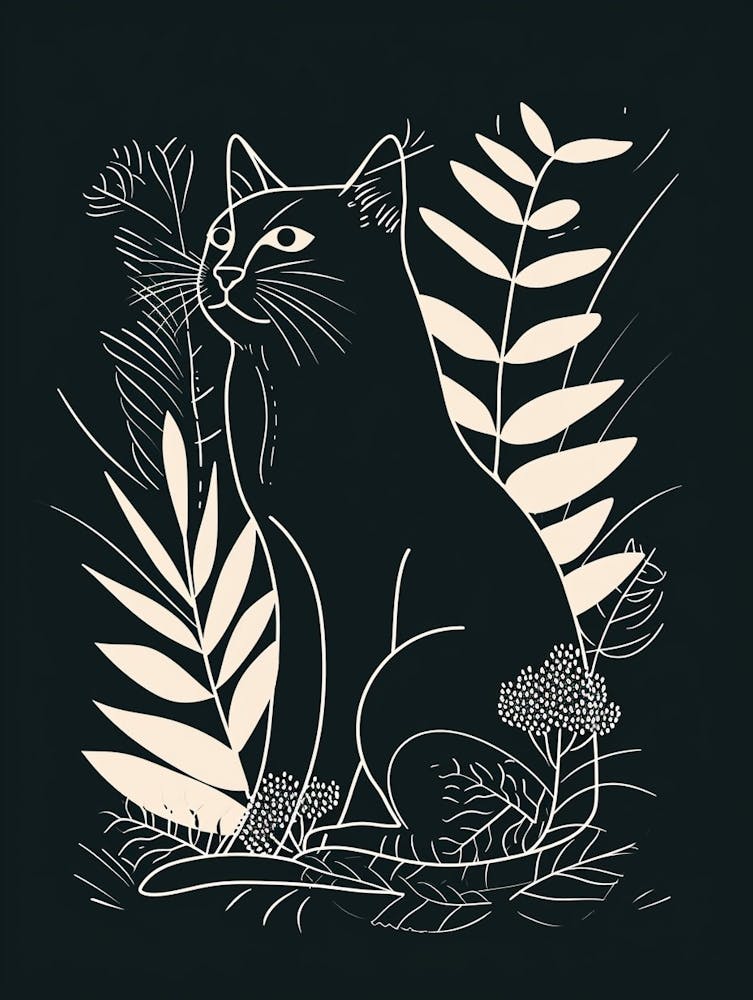 Javanese Cat Minimalist Illustration 3