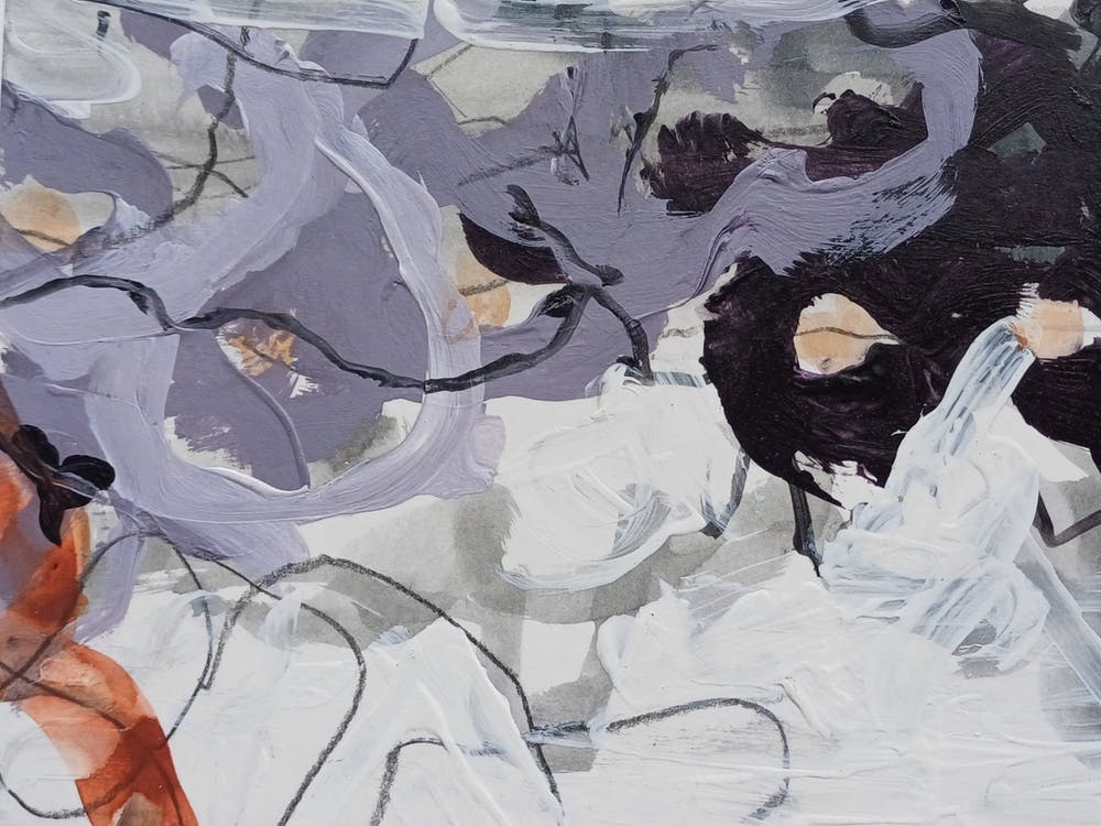 Abstract Painting - Lilac Aubergine