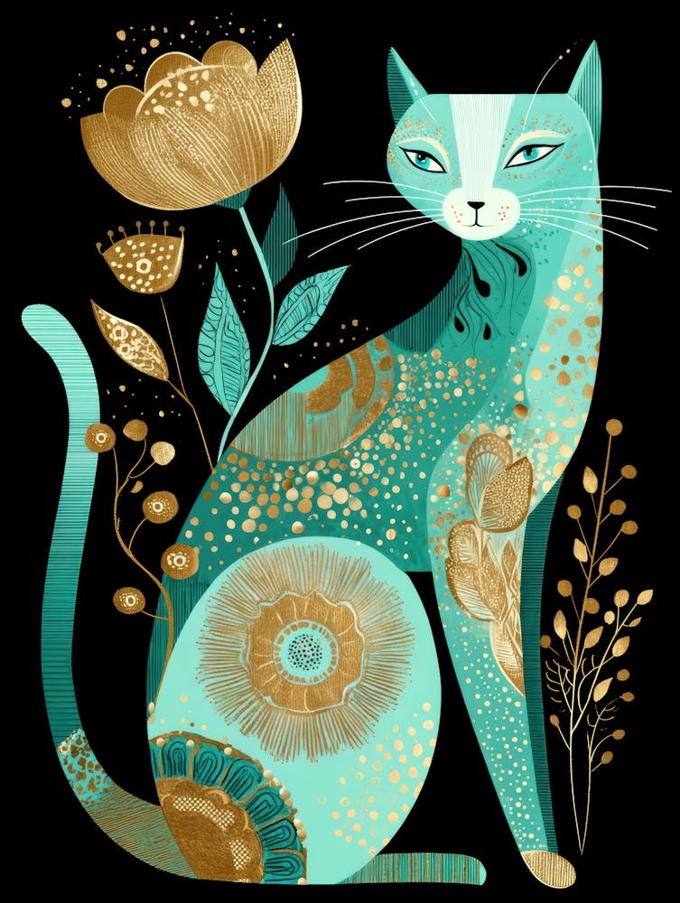 Cat With Flowers 21