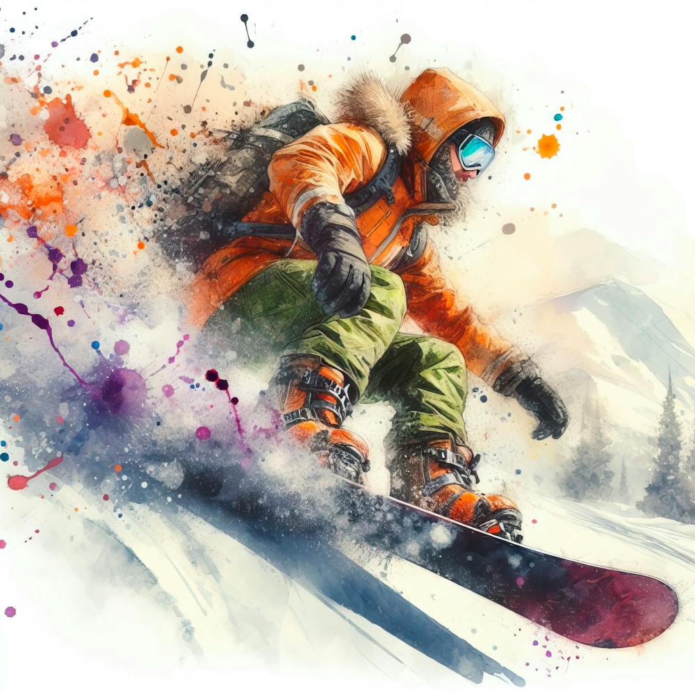Snowboarder In The Snow