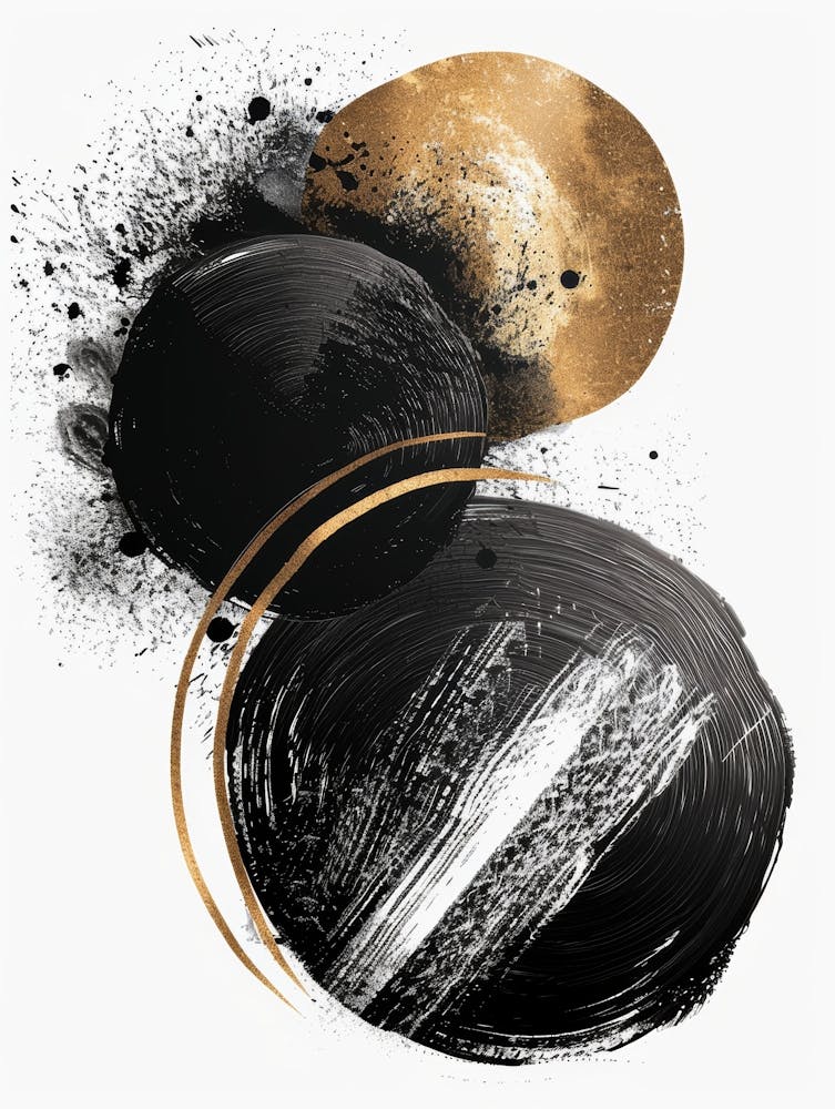 Black And Gold Abstract Painting 45