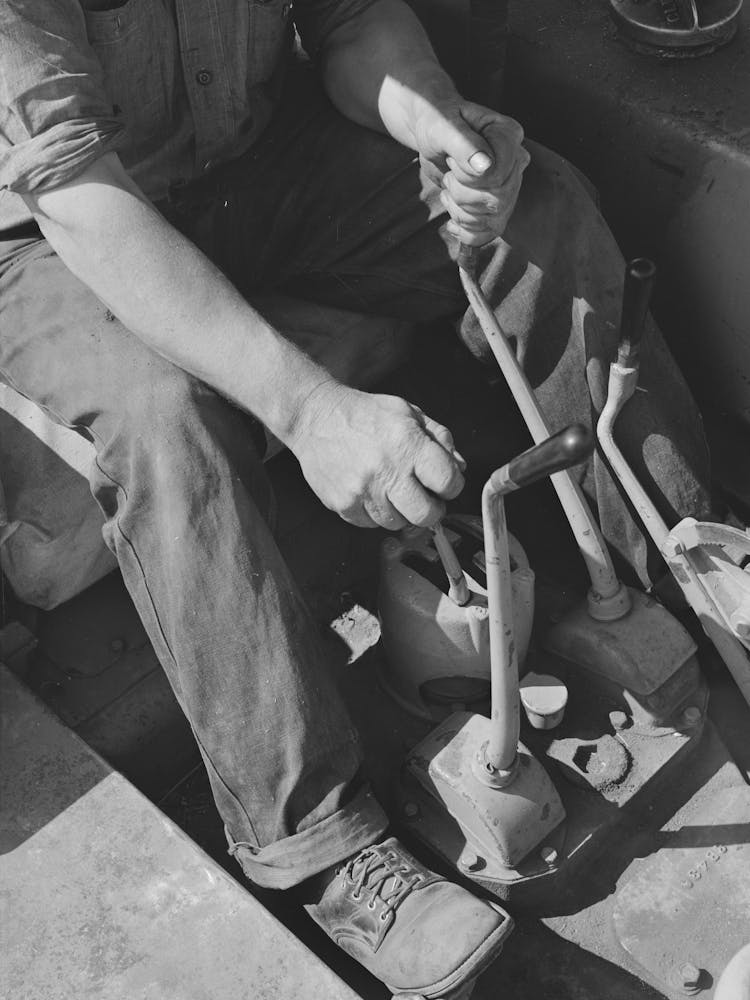 Untitled Photo, Possibly Related To Gear Levers On Caterpillar Tractor, Whitman County, Washington By Russell Lee