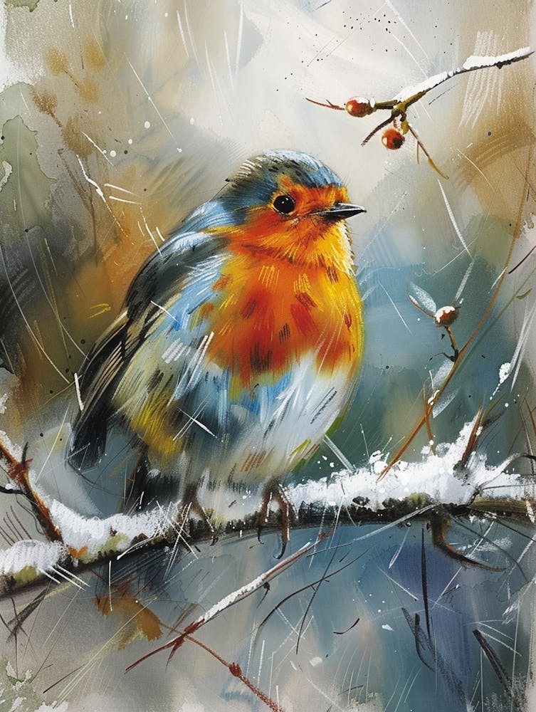 Robin Pastel Watercolour 1