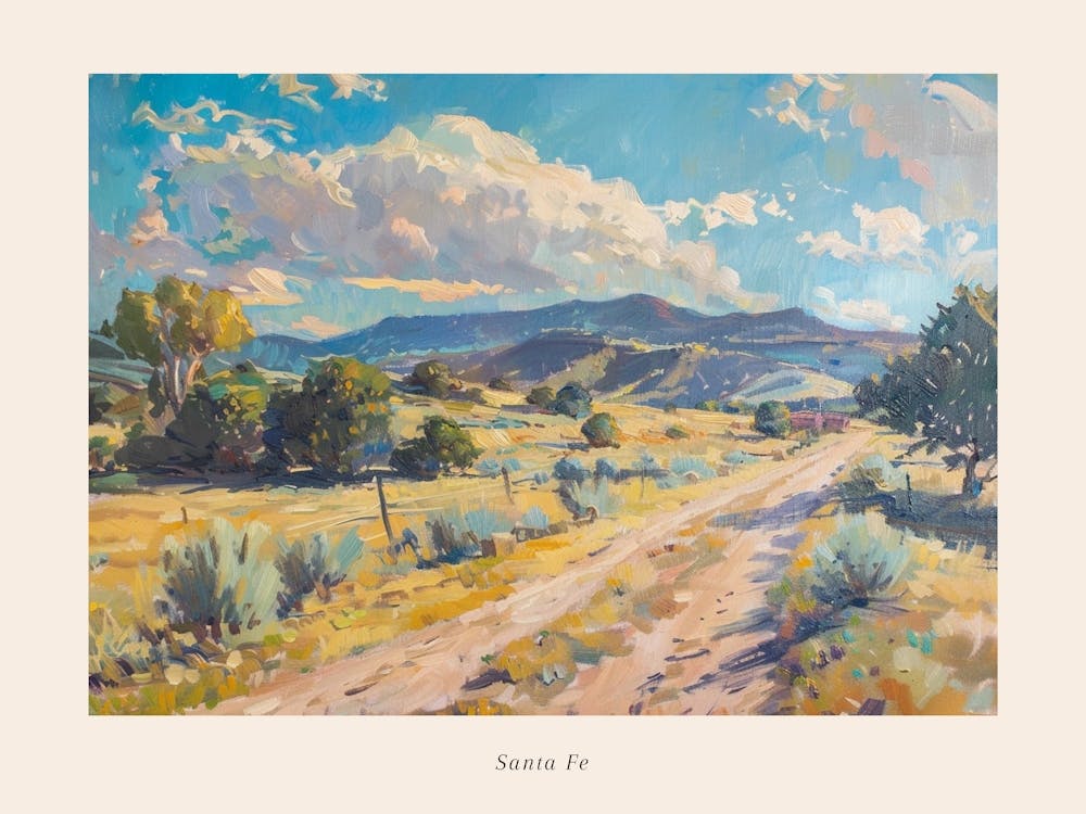 Western Landscapes Santa Fe New Mexico 3 Poster