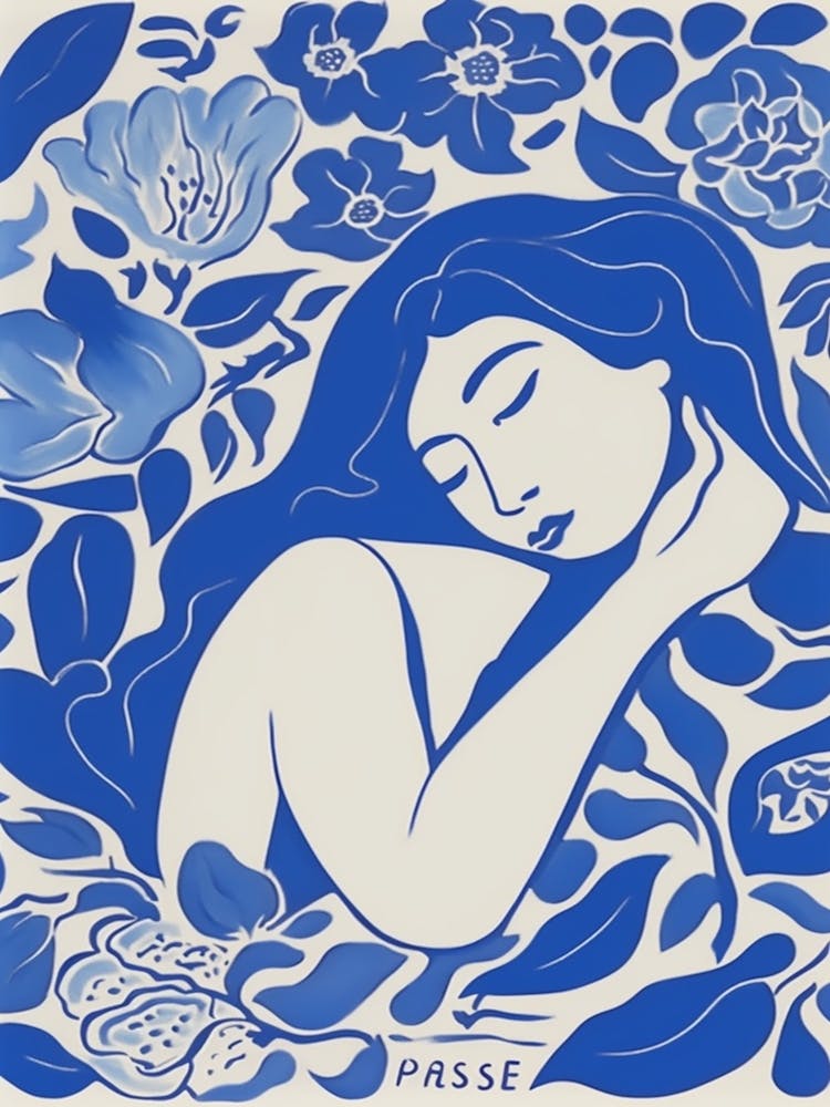 Blue Woman Silhouette 8