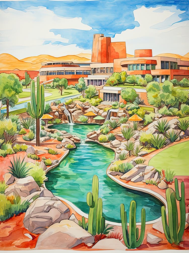 Sanctuary On Camelback Mountain Resort & Spa   Scottsdale, Arizona   Resort Storybook Illustration 1