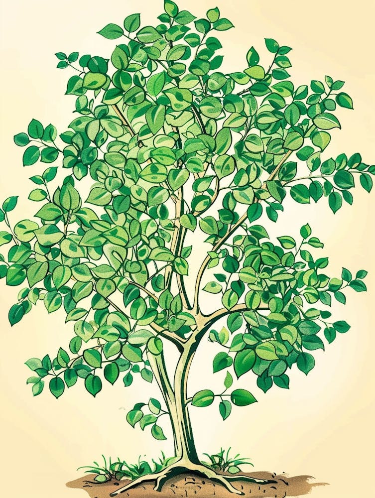 Boxwood Tree Storybook Illustration 3