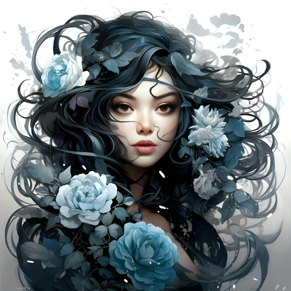 Girl in blue