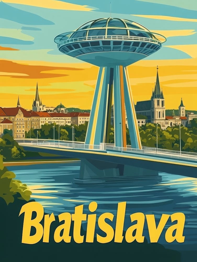 Aihrgdesign Ein Retro-Reiseposter für Bratislava 5