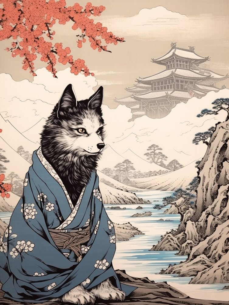 Kit Fox Japanese Illustration 2