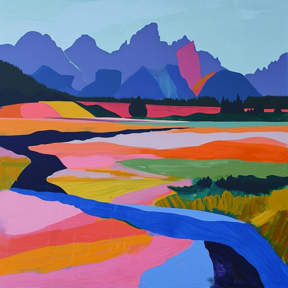 Colourful Abstract Grand Teton National Park Usa 7