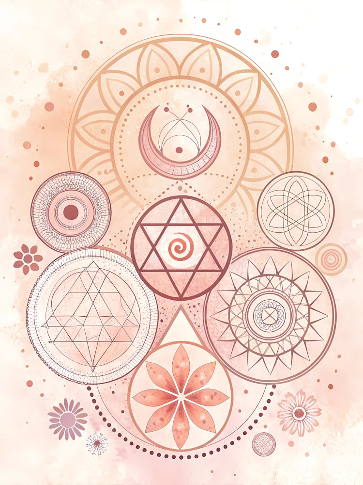Sacred Geometry Mandala Soft Tones & Spiritual Art
