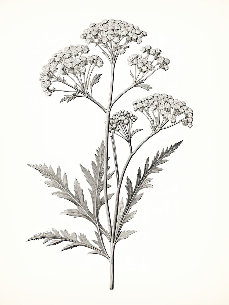 Yarrow Savory Vintage Botanical Herbs 1