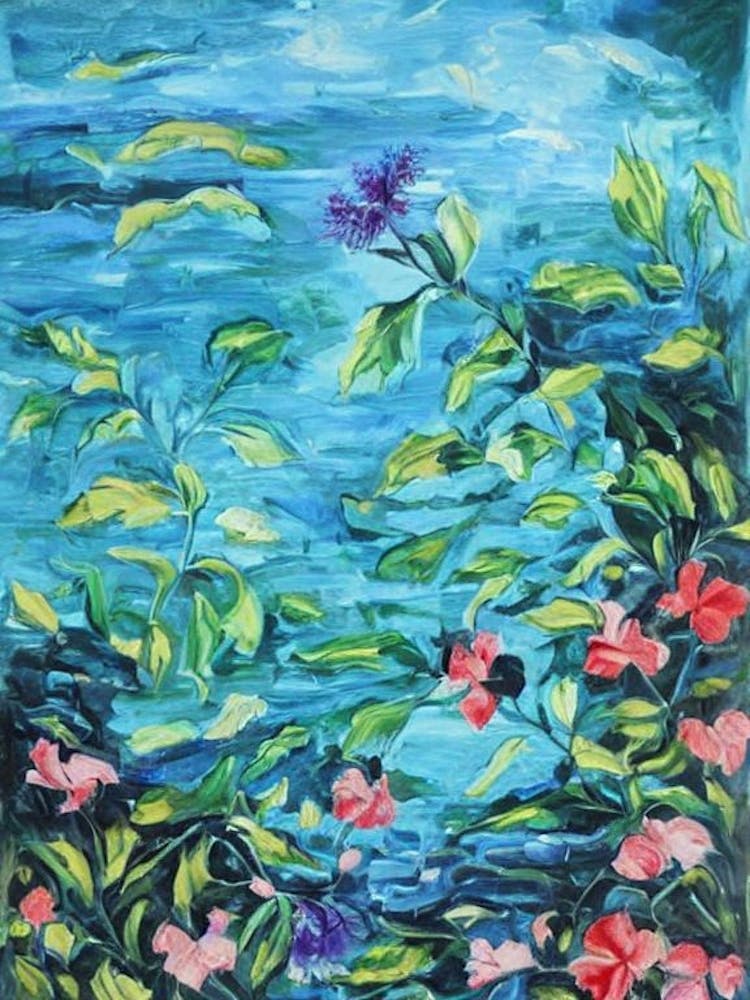 Hibiscus Floral Print Bright Painting Flower