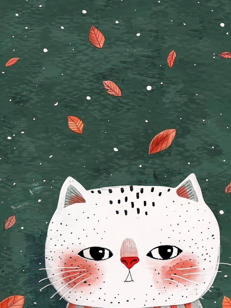 Cat In Autumn Leaves 2
