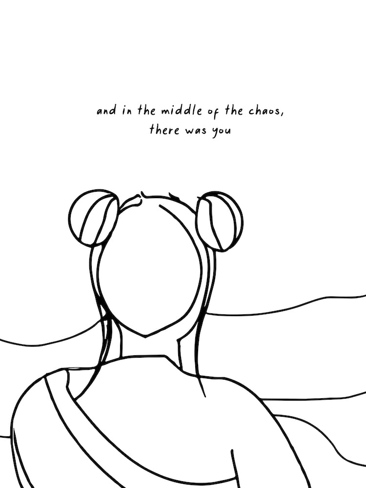 And In The Middle Of The Chaos, There Was You Line Art 3