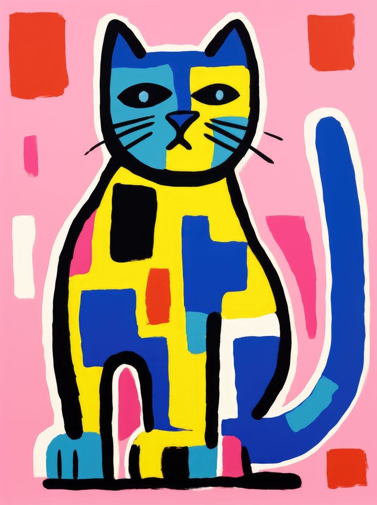 Katze mit Quadraten