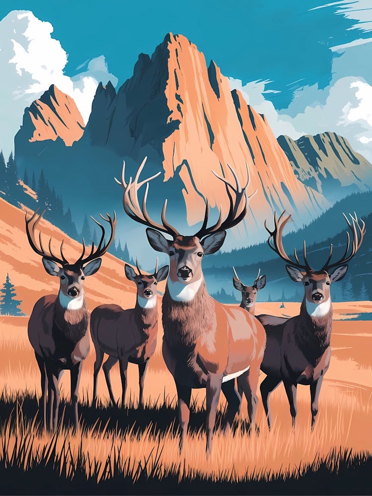 Deer In The Mountains