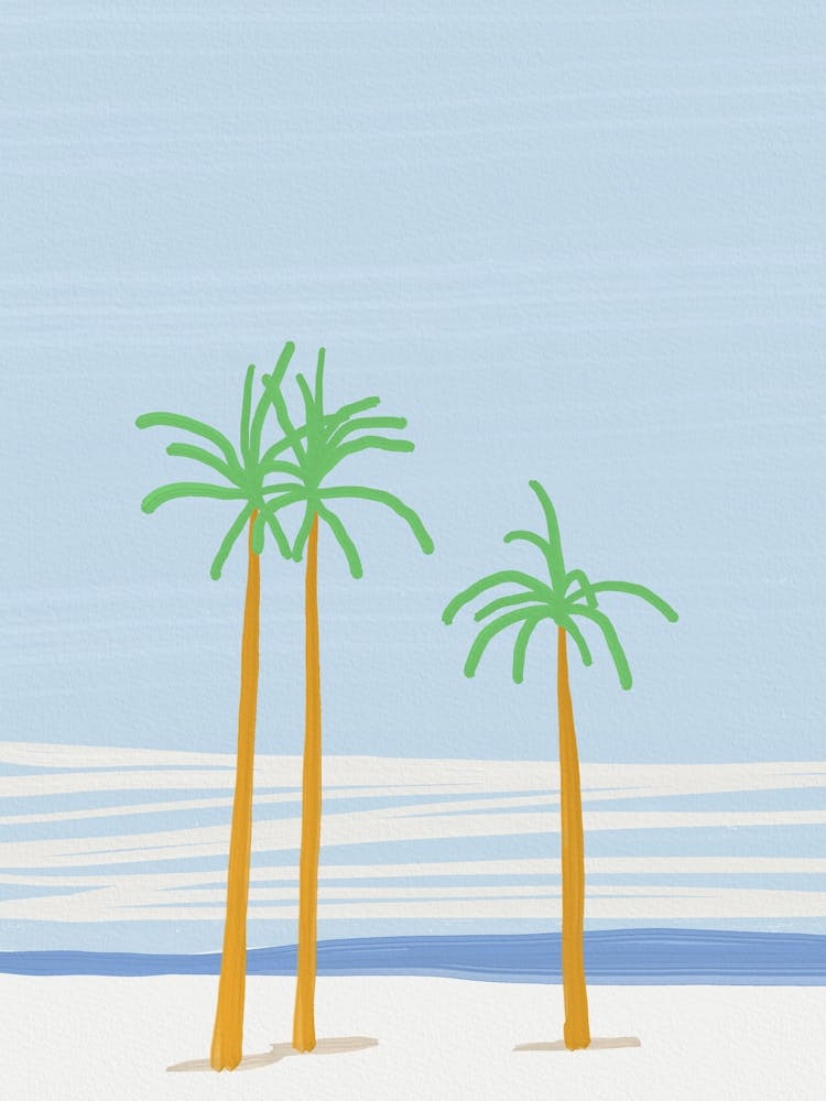 Palm Trees On The Beach 1