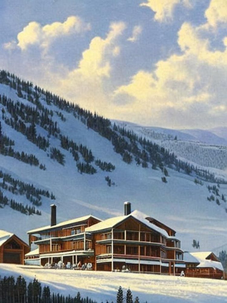 Hotham, Australia Ski Resort Vintage Landscape 1 Skiing Poster