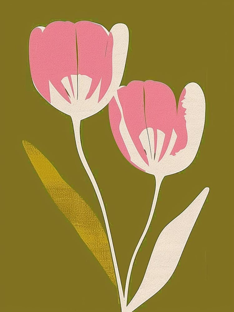 Pink & Green Tulip 2