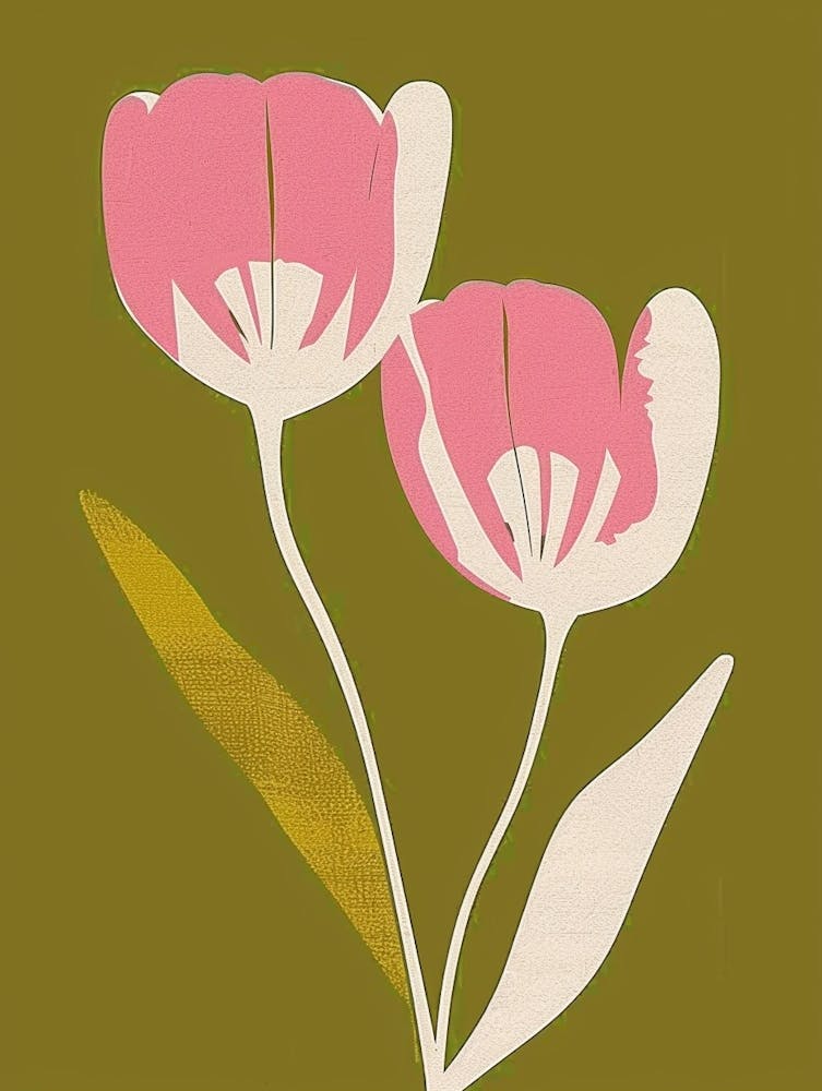 Pink & Green Tulip 2